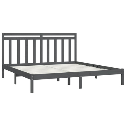 sengeramme 200x200 cm massivt træ grå