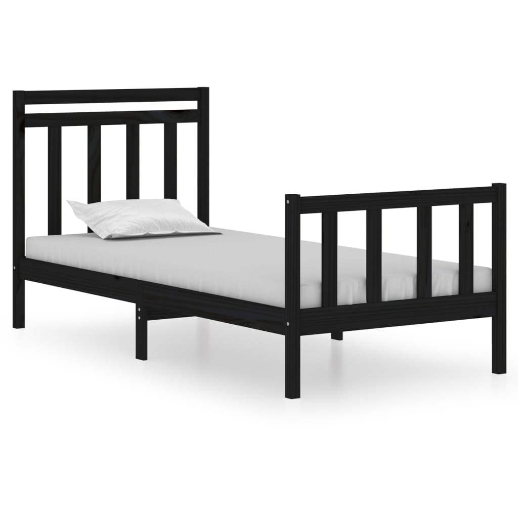 sengeramme 75x190 cm Small Single massivt træ sort