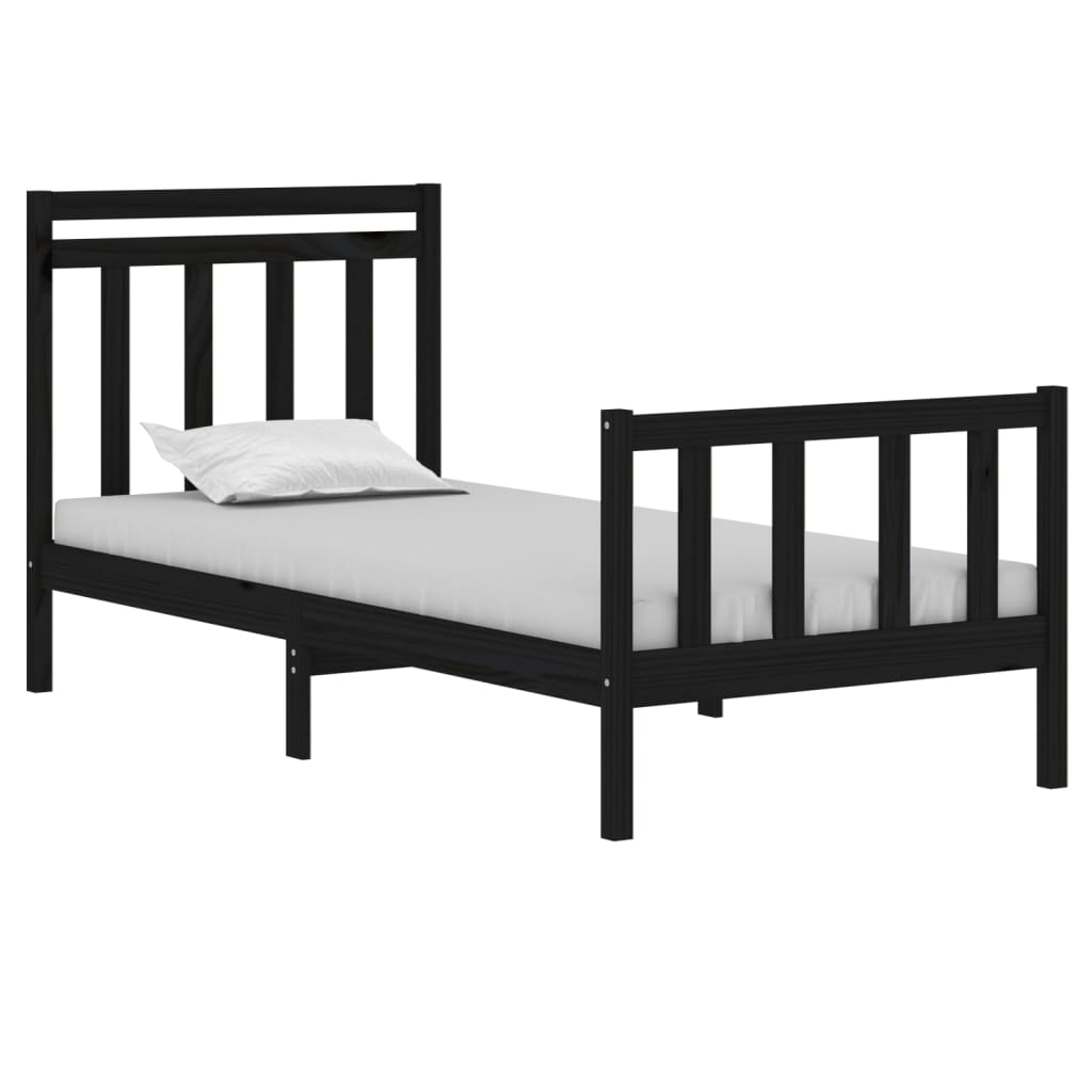 sengeramme 75x190 cm Small Single massivt træ sort