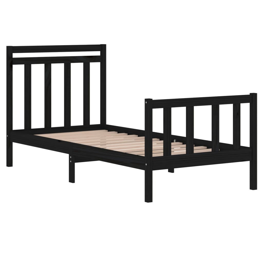 sengeramme 75x190 cm Small Single massivt træ sort