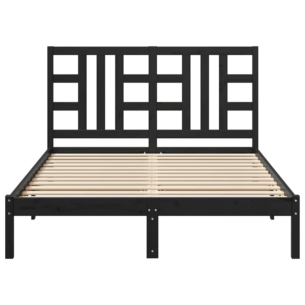 sengeramme 140x190 cm massivt træ sort