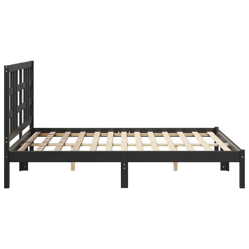 sengeramme 140x190 cm massivt træ sort