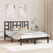 sengeramme 140x190 cm massivt træ sort