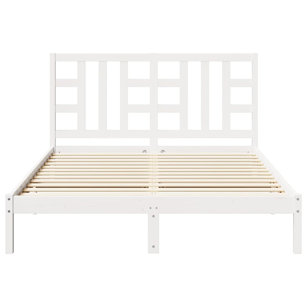 sengeramme 150x200 cm King Size massivt fyrretræ hvid