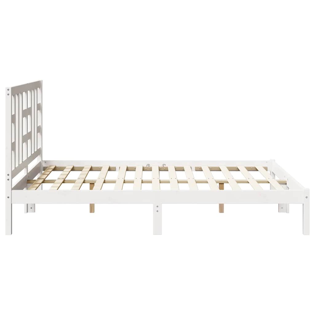 sengeramme 150x200 cm King Size massivt fyrretræ hvid