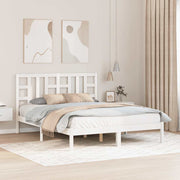 sengeramme 150x200 cm King Size massivt fyrretræ hvid