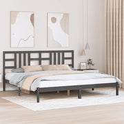 sengeramme 200x200 cm massivt træ grå
