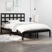 sengeramme 140x190 cm massivt træ sort