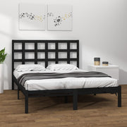 sengeramme 200x200 cm massivt træ sort