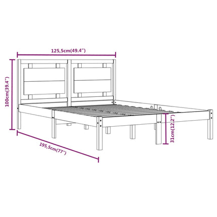 sengeramme 120x190 cm massivt træ