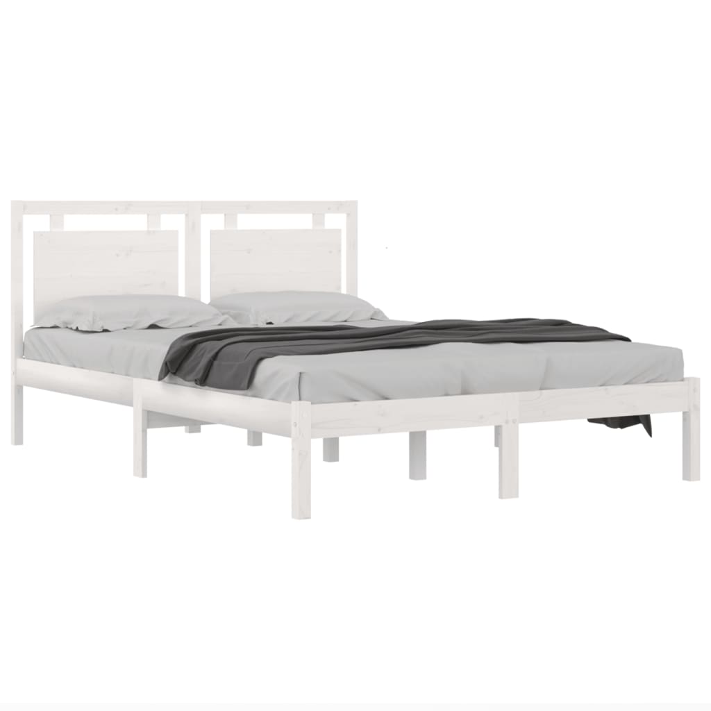 sengeramme 160x200 cm massivt træ hvid