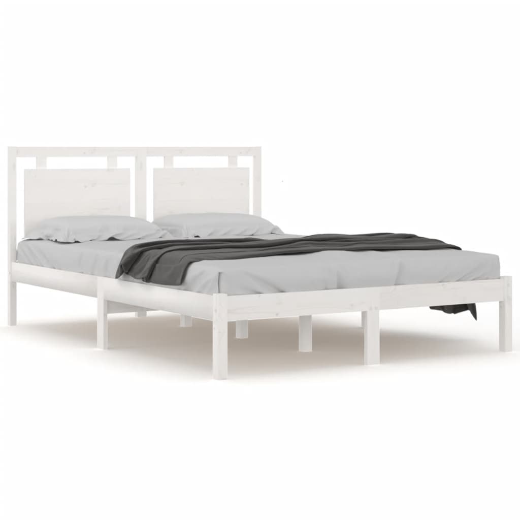 sengeramme 200x200 cm massivt træ hvid