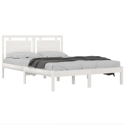 sengeramme 200x200 cm massivt træ hvid