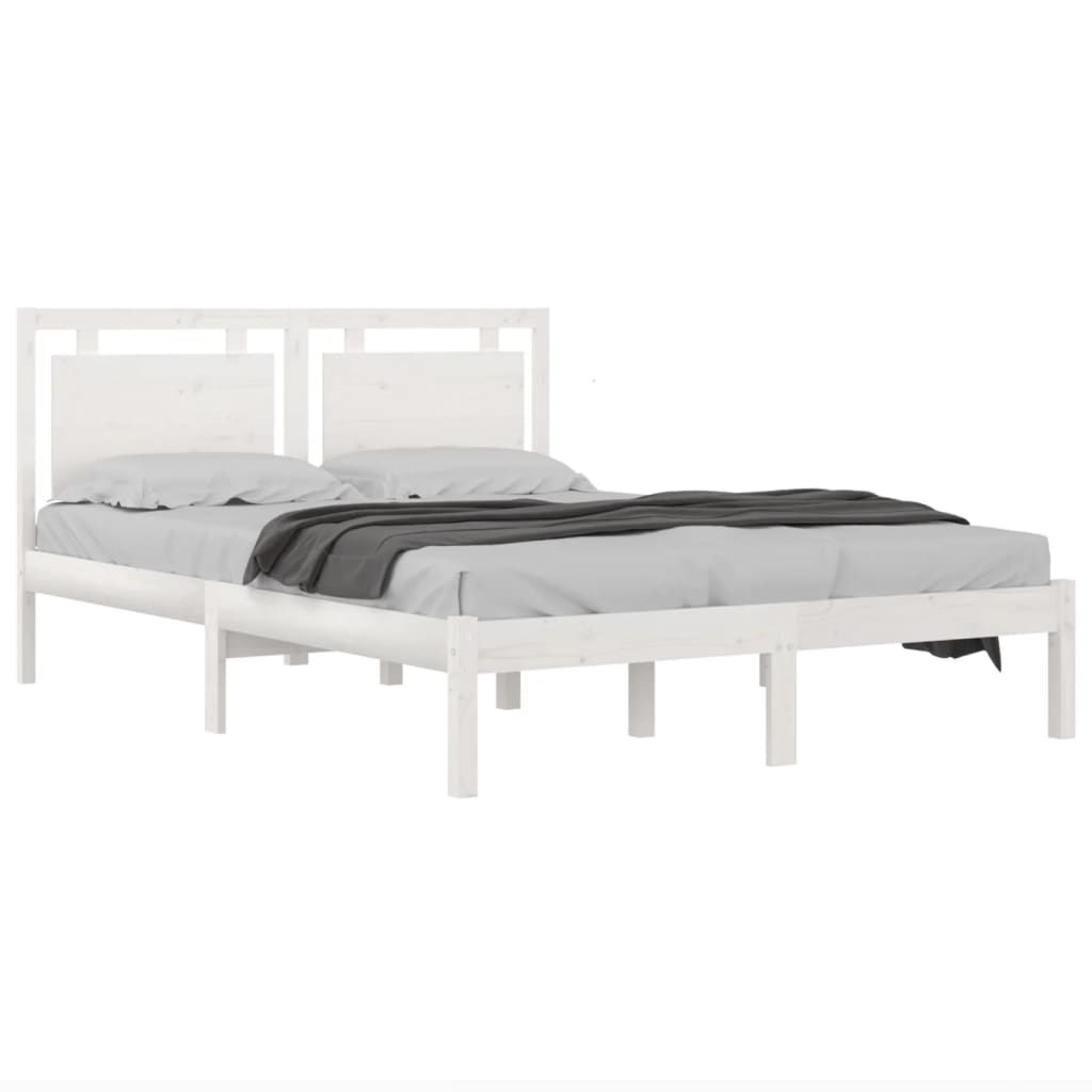 sengeramme 200x200 cm massivt træ hvid