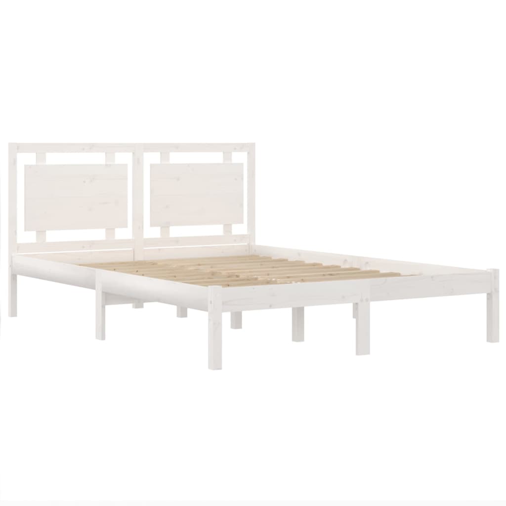 sengeramme 200x200 cm massivt træ hvid