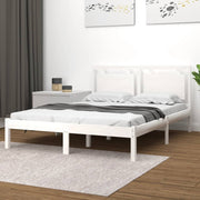 sengeramme 200x200 cm massivt træ hvid