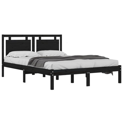 sengeramme 200x200 cm massivt træ sor