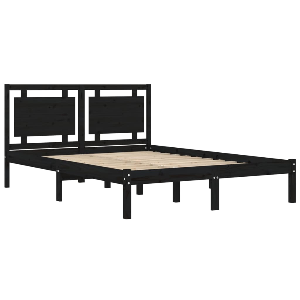 sengeramme 200x200 cm massivt træ sor