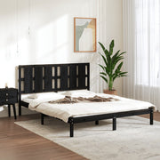 sengeramme 150x200 cm King Size massivt træ sort