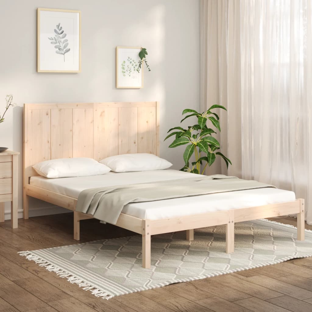 sengeramme uden madras 120x190 cm massivt fyrretræ