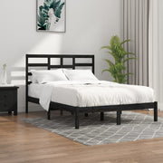 sengeramme 140x190 cm massivt træ sort