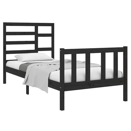 sengeramme 75x190 cm Small Single massivt træ sort