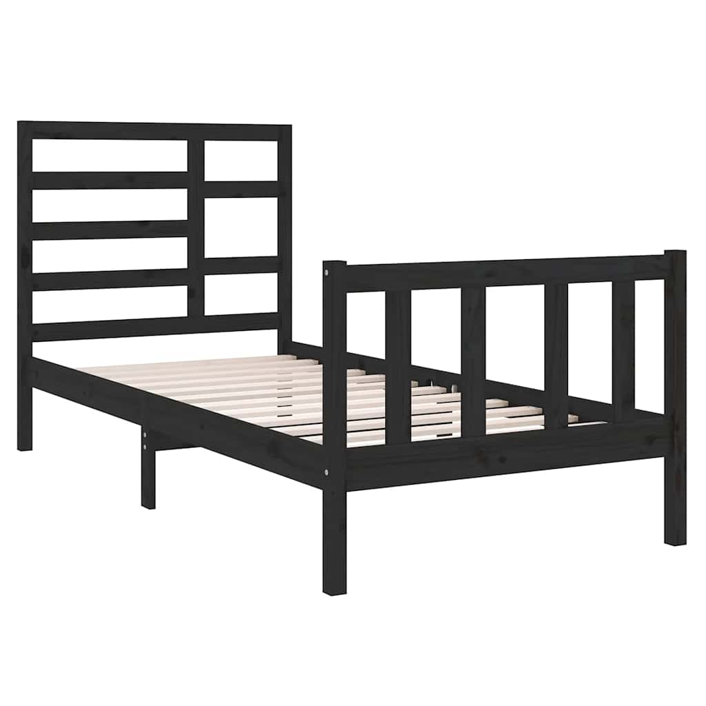 sengeramme 75x190 cm Small Single massivt træ sort