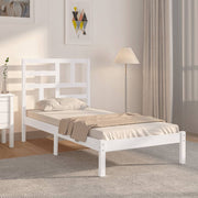 sengeramme 90x190 cm Single massivt træ hvid