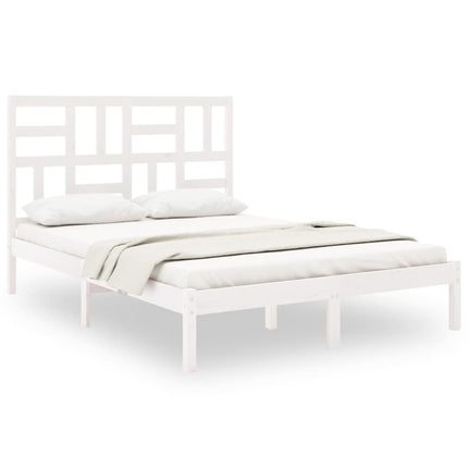 sengeramme 140x190 cm massivt træ hvid