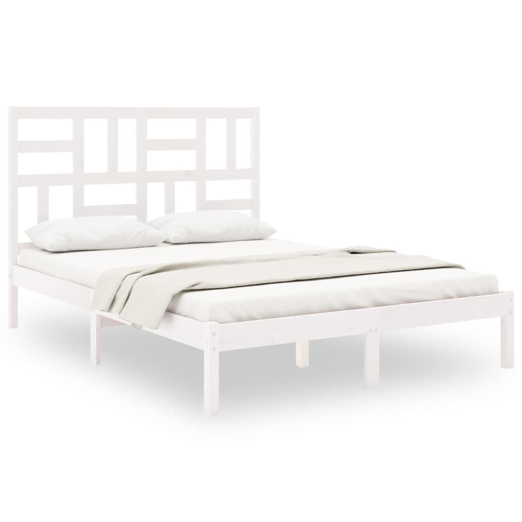 sengeramme 140x190 cm massivt træ hvid