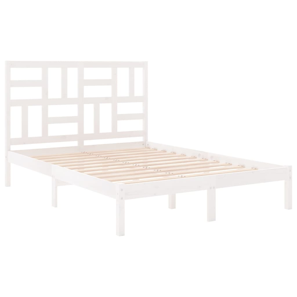 sengeramme 140x190 cm massivt træ hvid