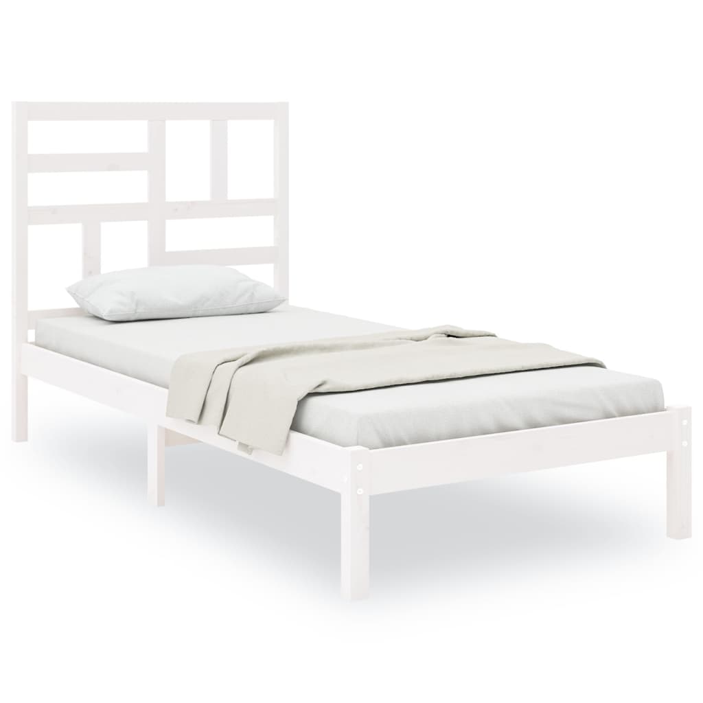 sengeramme 90x200 cm massivt træ hvid