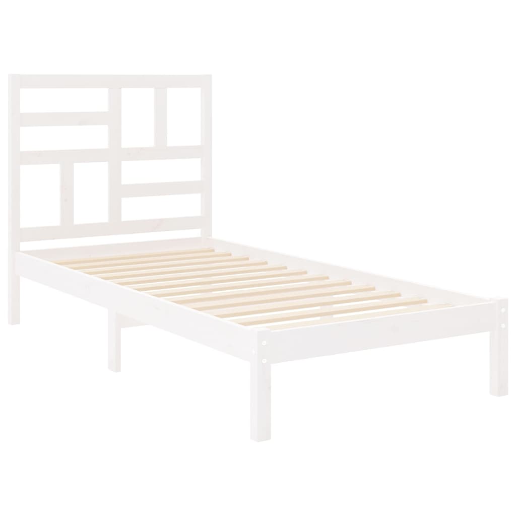 sengeramme 90x200 cm massivt træ hvid