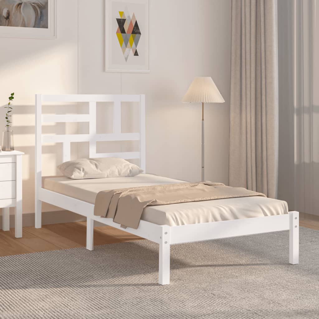 sengeramme 100x200 cm massivt træ hvid