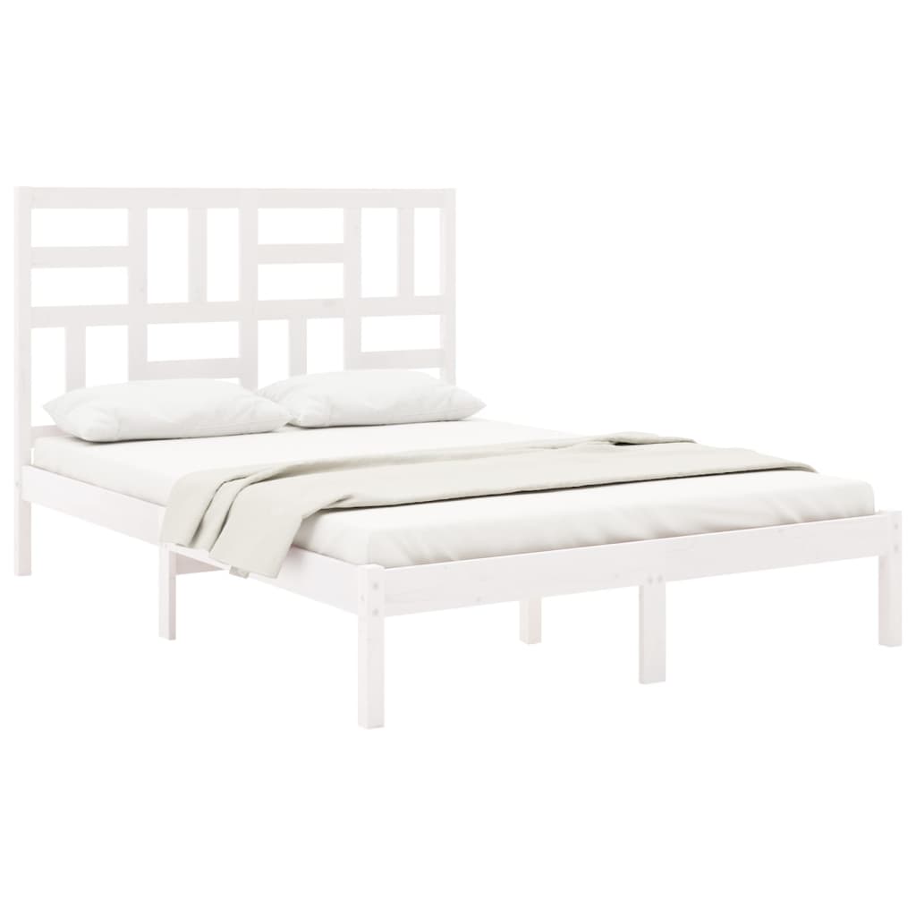sengeramme 120x200 cm massivt træ hvid
