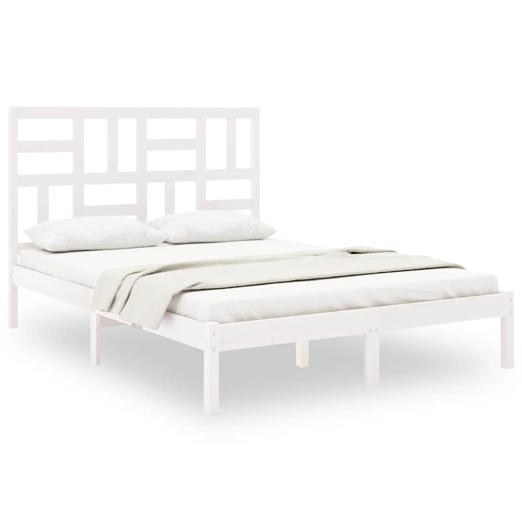 sengeramme 140x200 cm massivt træ hvid