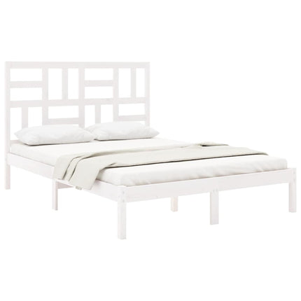 sengeramme 140x200 cm massivt træ hvid