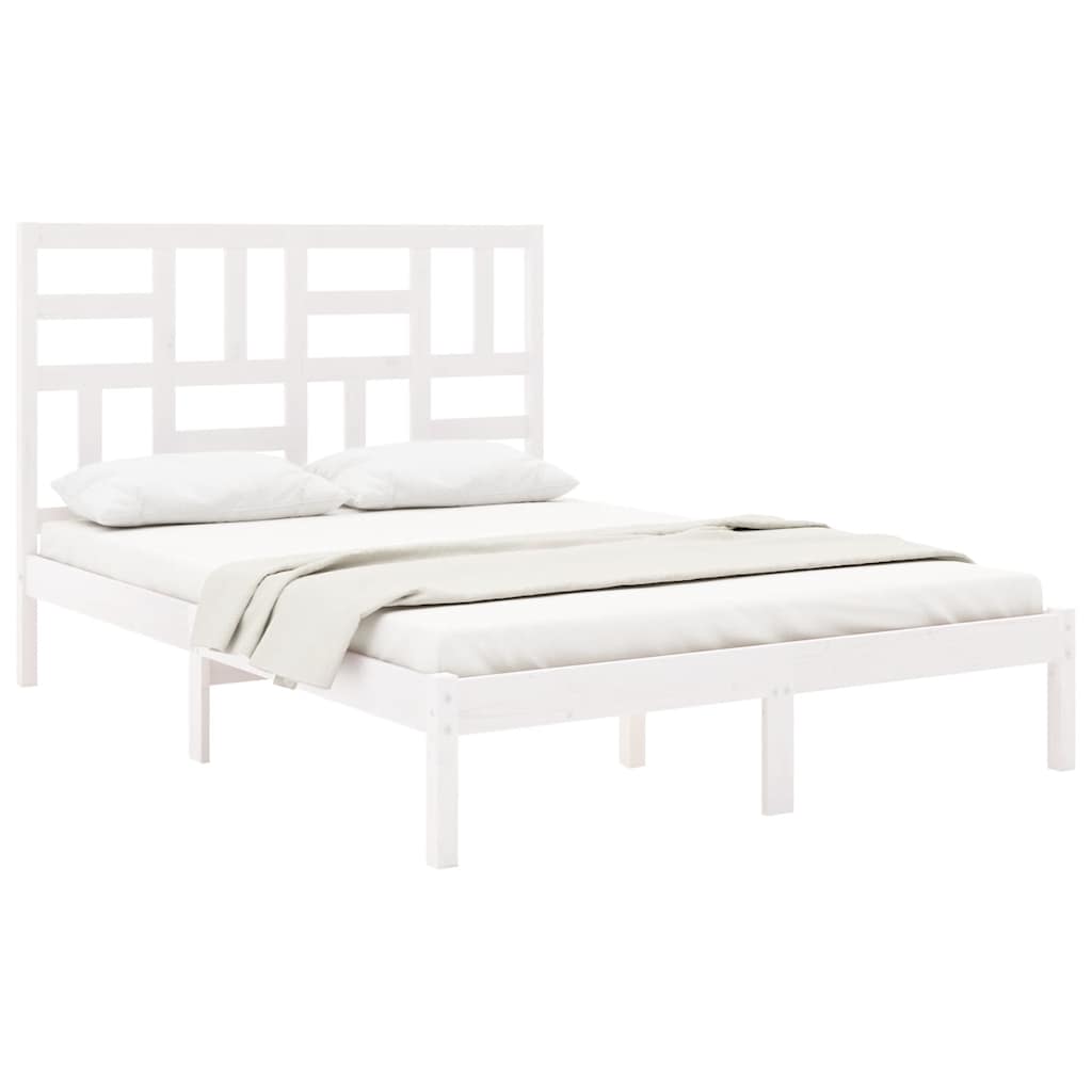 sengeramme 140x200 cm massivt træ hvid