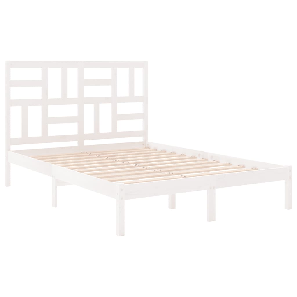 sengeramme 150x200 cm King Size massivt fyrretræ hvid