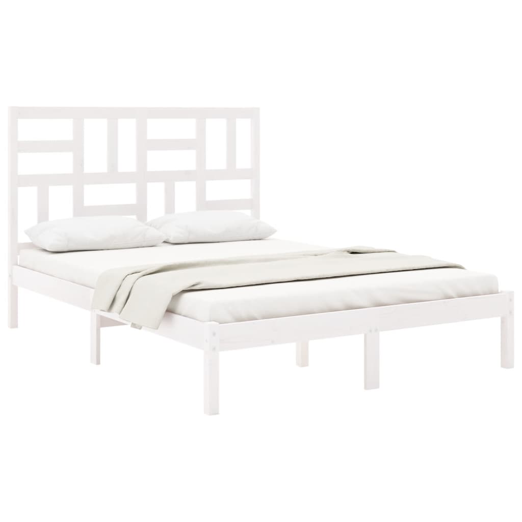 sengeramme 160x200 cm massivt træ hvid