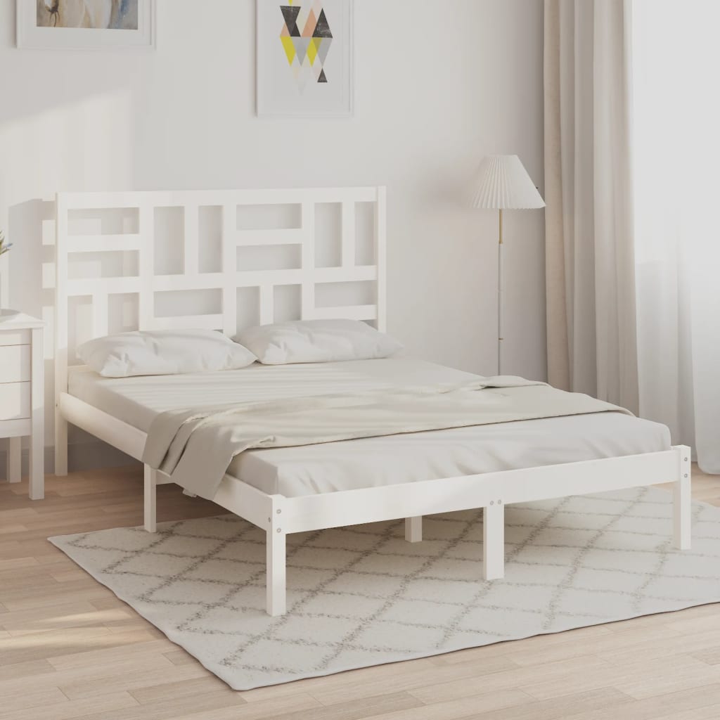 sengeramme 160x200 cm massivt træ hvid