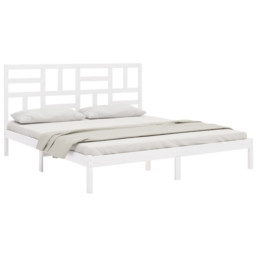 sengestel 180x200 cm Super King massivt fyrretræ hvid