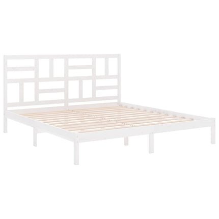 sengestel 180x200 cm Super King massivt fyrretræ hvid