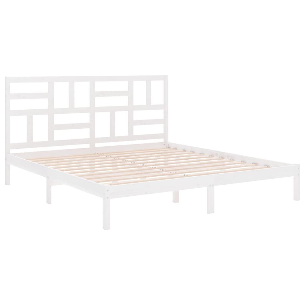 sengestel 180x200 cm Super King massivt fyrretræ hvid