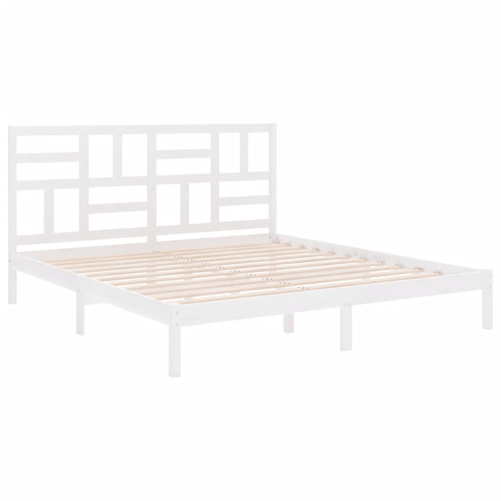 sengeramme 200x200 cm massivt træ hvid