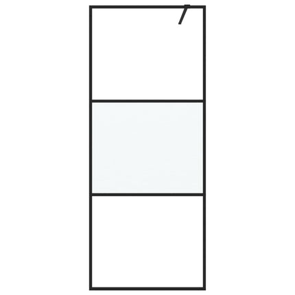 brusevæg 80x195 cm halvmatteret sikkerhedsglas sort