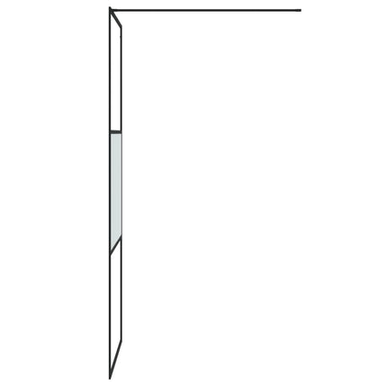 brusevæg 80x195 cm halvmatteret sikkerhedsglas sort