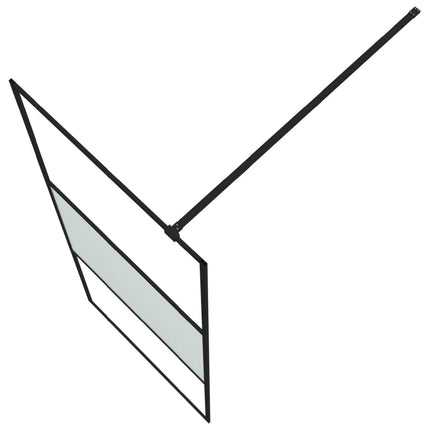 brusevæg 80x195 cm halvmatteret sikkerhedsglas sort