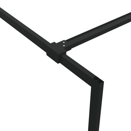 brusevæg 80x195 cm halvmatteret sikkerhedsglas sort