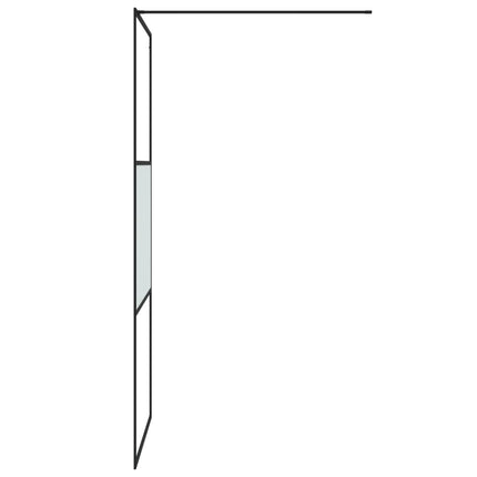 brusevæg 90x195 cm halvmatteret sikkerhedsglas sort